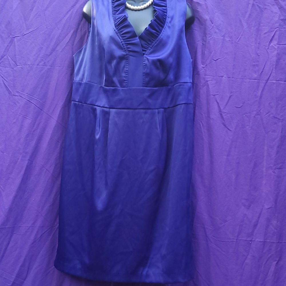 Purple Ruffled Neck Dress